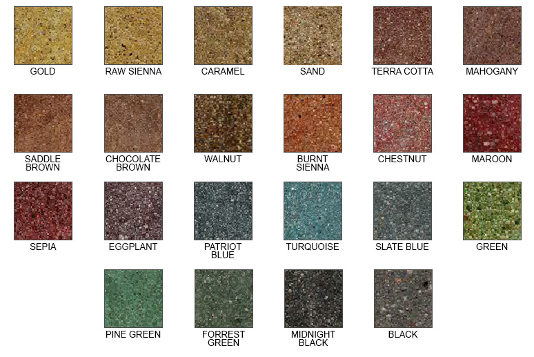 Dyed and Polished Color Chart
